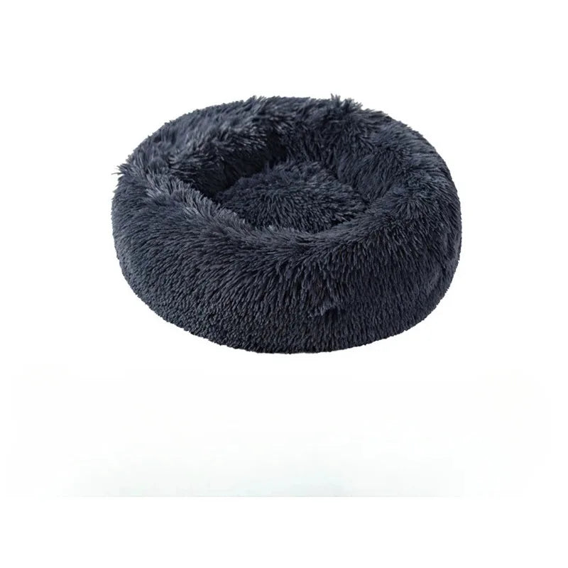 Soft Faux Fur Plush Donut Pet Bed
