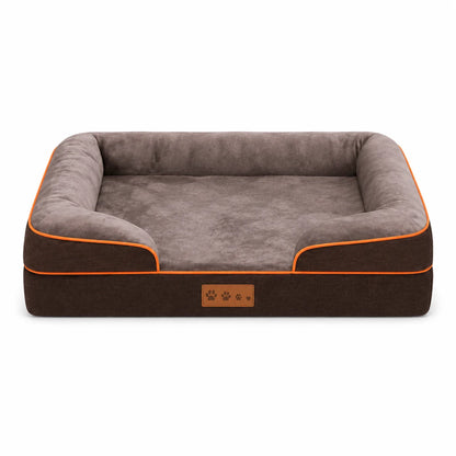 Orthopedic Memory Foam Dog Bed with Bolsters Washable Cover