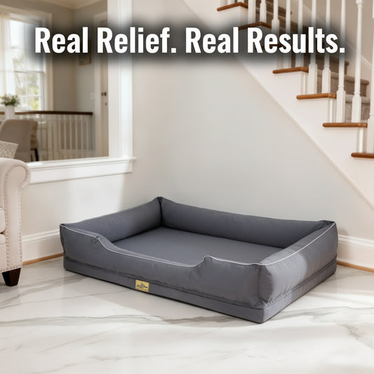 Orthopedic Dog Sofa Bed with Bolsters and  Removable Washable Cover
