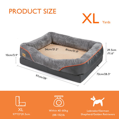 Jumbo Orthopedic Memory Foam Dog Bed