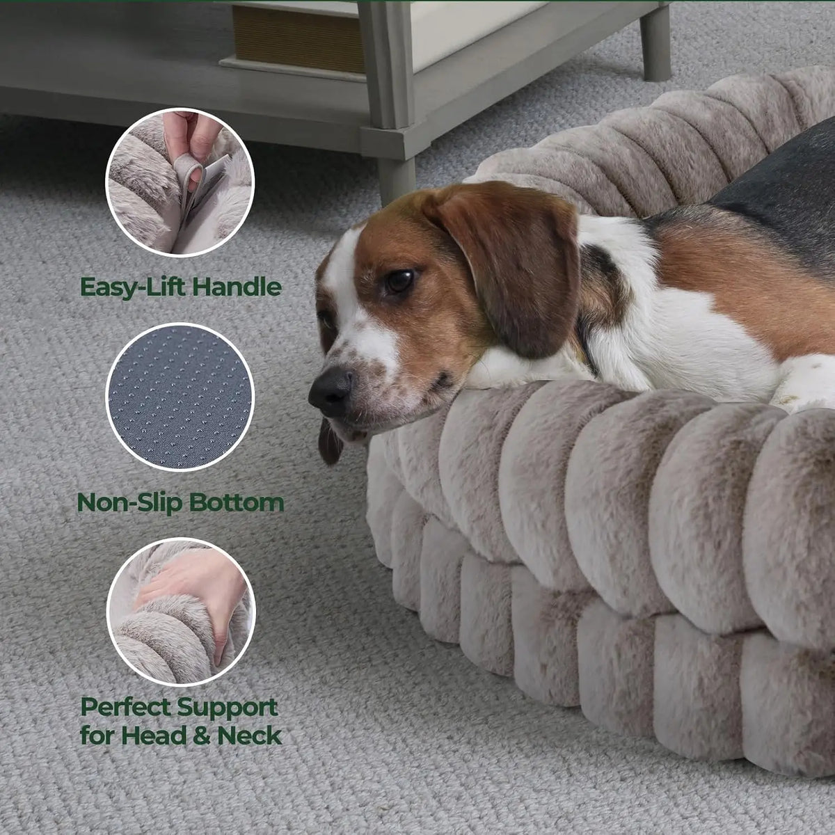 Luxury Orthopedic Donut Dog Bed  43" for Large Dogs