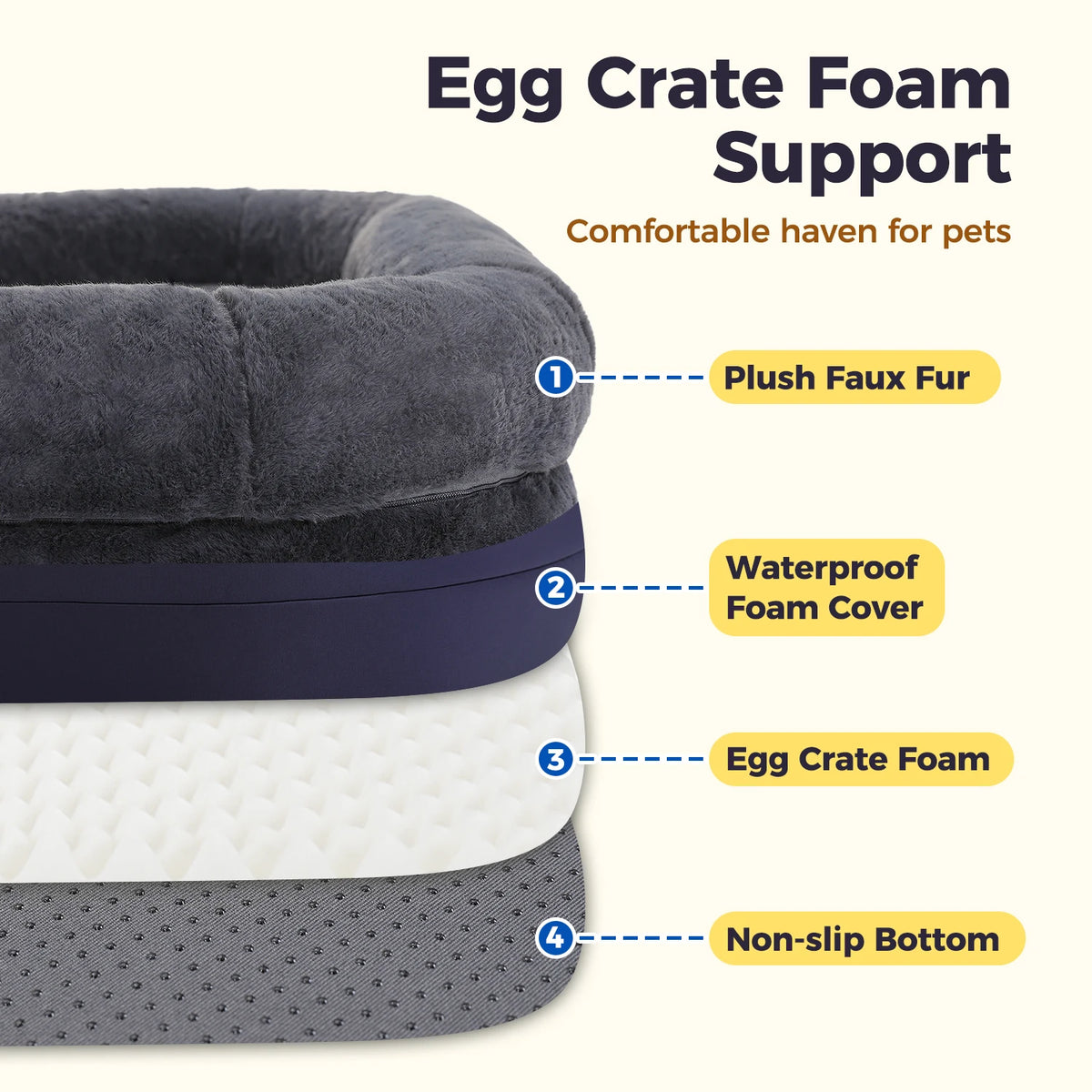 Foldable Dog Bed for Adult and Kids