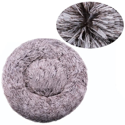 Round Plush Pet Bed — Soft Winter Sleeping Bed for Dogs & Cats, 6 Sizes