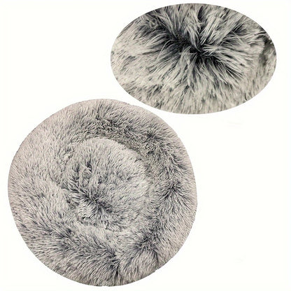 Round Plush Warm Basket Pet Bed