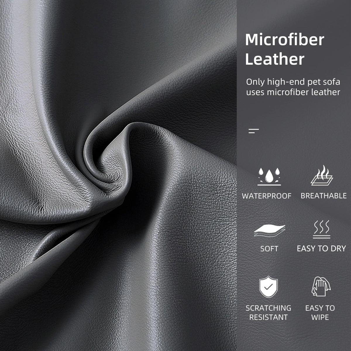 Elevated Dog Sofa Lounge  Microfiber Leather Cover with Removable Cushion