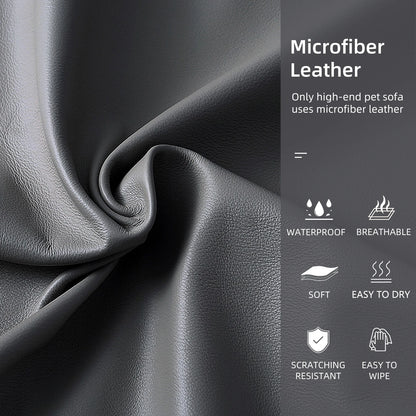 Elevated Dog Sofa Lounge  Microfiber Leather Cover with Removable Cushion