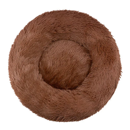 Round Plush Pet Bed — Soft Winter Sleeping Bed for Dogs & Cats, 6 Sizes