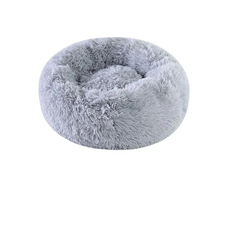 Soft Faux Fur Plush Donut Pet Bed