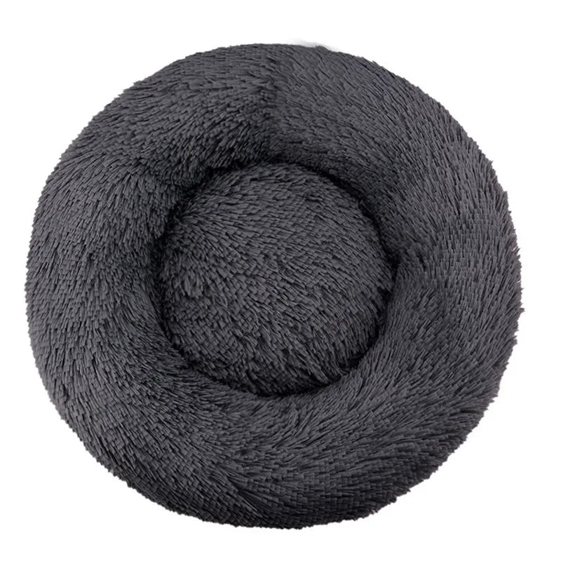 Round Plush Warm Basket Pet Bed