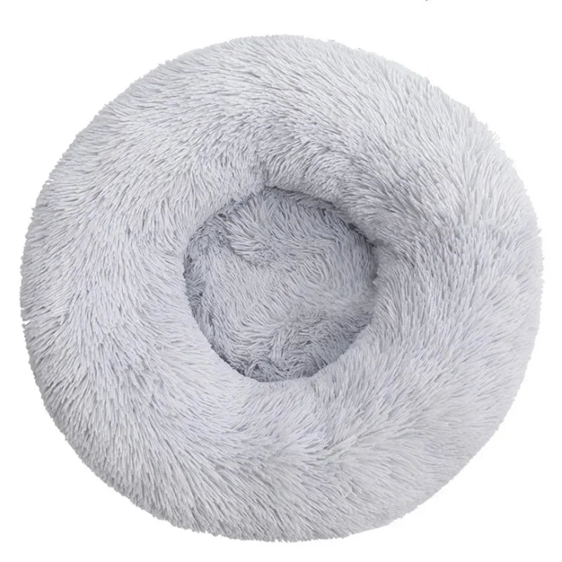 Round Plush Pet Bed — Soft Winter Sleeping Bed for Dogs & Cats, 6 Sizes