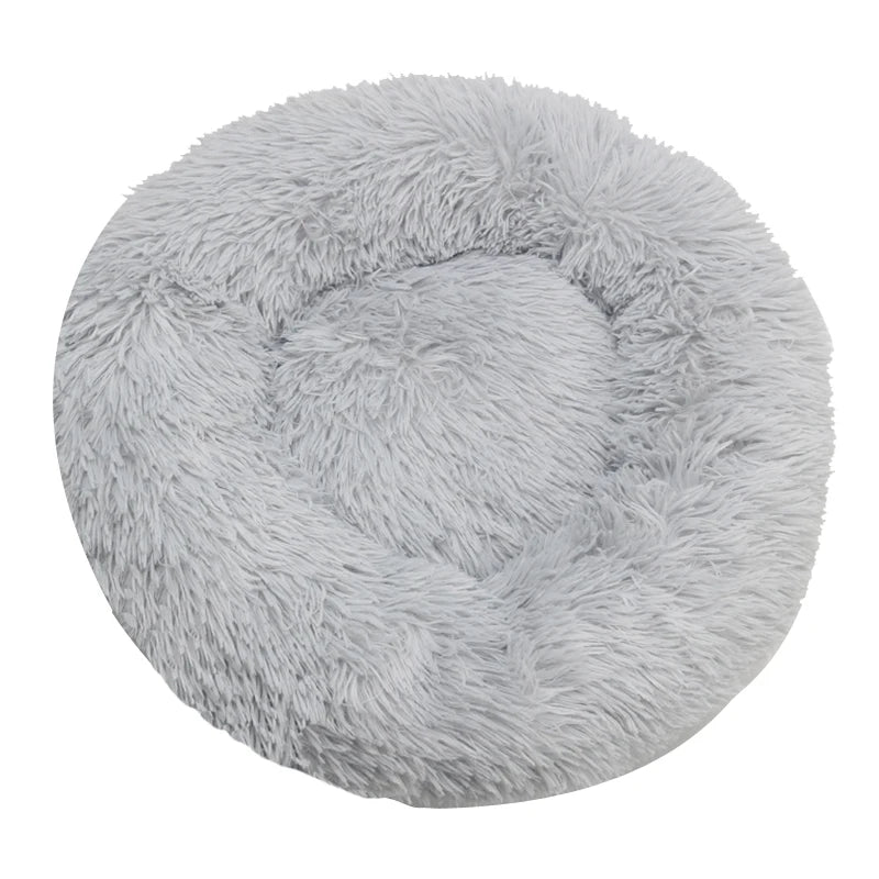 Round Plush Warm Basket Pet Bed