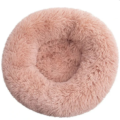 Round Plush Pet Bed — Soft Winter Sleeping Bed for Dogs & Cats, 6 Sizes