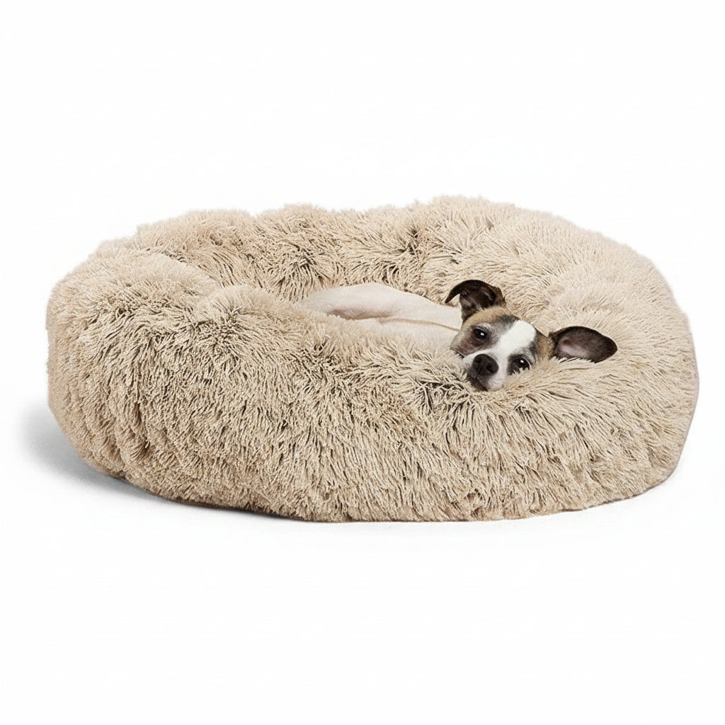 Round Plush Pet Bed — Soft Winter Sleeping Bed for Dogs & Cats, 6 Sizes