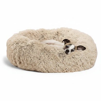 Round Plush Pet Bed — Soft Winter Sleeping Bed for Dogs & Cats, 6 Sizes