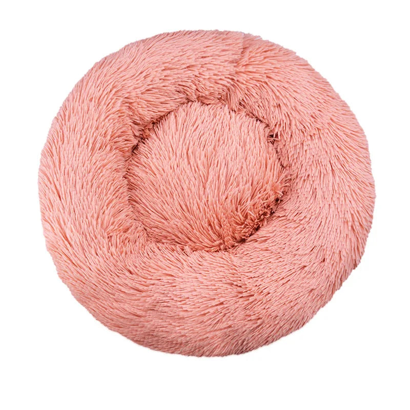 Round Plush Warm Basket Pet Bed