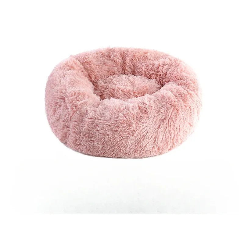 Soft Faux Fur Plush Donut Pet Bed