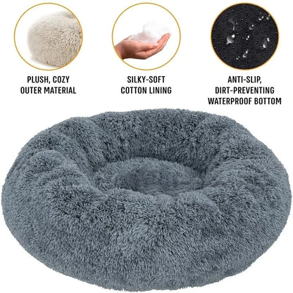 Round Plush Warm Basket Pet Bed