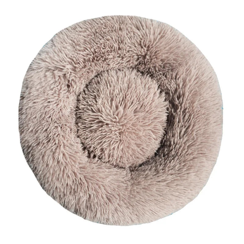 Round Plush Warm Basket Pet Bed