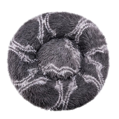 Round Plush Warm Basket Pet Bed