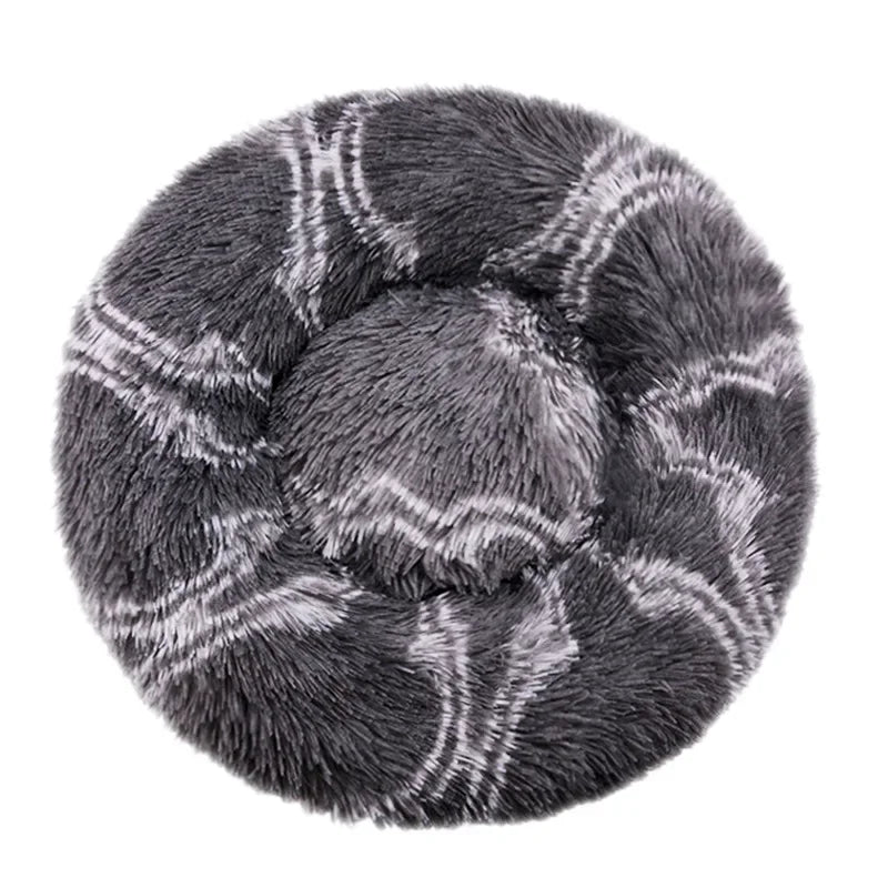 Round Plush Pet Bed — Soft Winter Sleeping Bed for Dogs & Cats, 6 Sizes