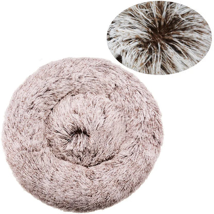 Round Plush Pet Bed — Soft Winter Sleeping Bed for Dogs & Cats, 6 Sizes