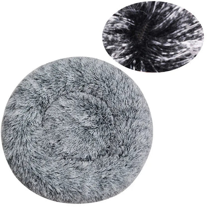 Round Plush Warm Basket Pet Bed
