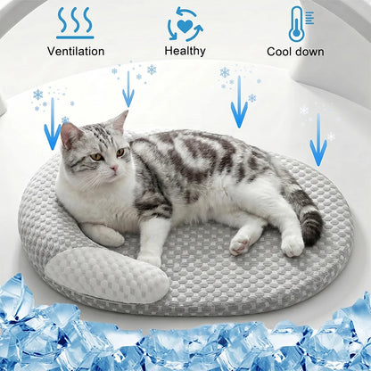 Cooling Pet Bed Breathable Ice Silk Mat for Dogs & Cats