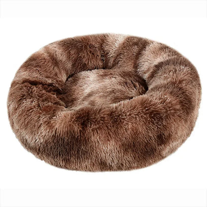Round Plush Pet Bed — Soft Winter Sleeping Bed for Dogs & Cats, 6 Sizes