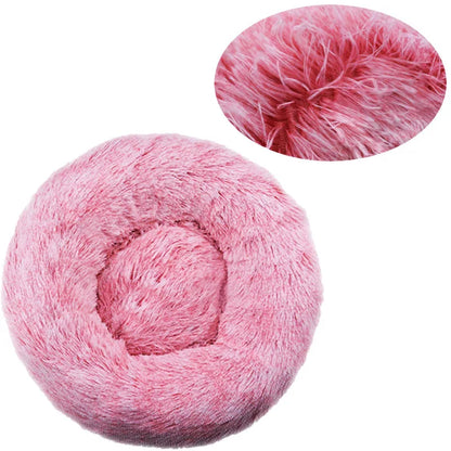 Round Plush Warm Basket Pet Bed