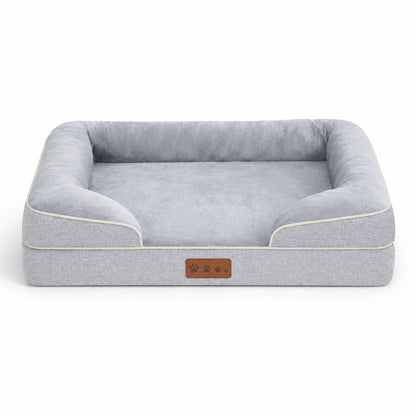 Orthopedic Memory Foam Dog Bed with Bolsters Washable Cover