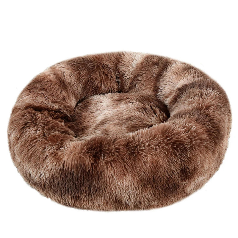 Round Plush Warm Basket Pet Bed