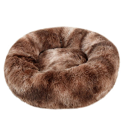 Round Plush Warm Basket Pet Bed