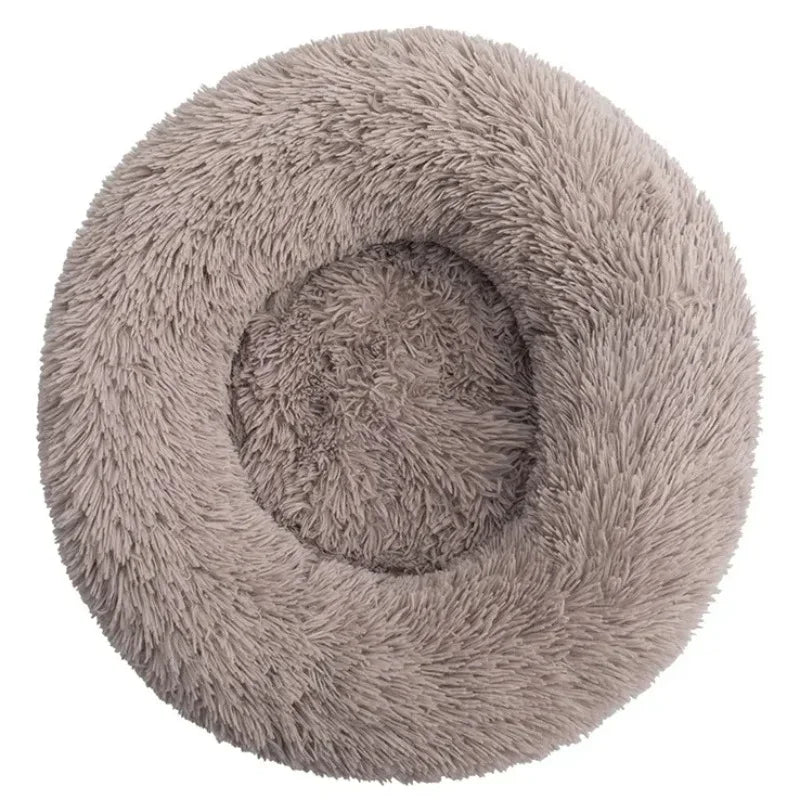 Round Plush Pet Bed — Soft Winter Sleeping Bed for Dogs & Cats, 6 Sizes