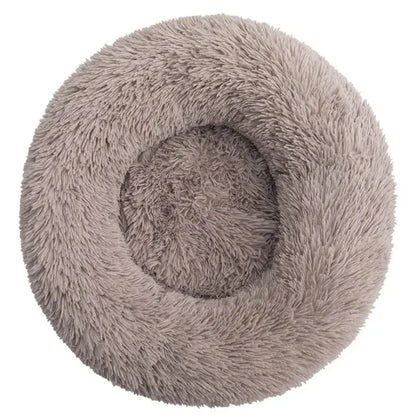 Round Plush Pet Bed — Soft Winter Sleeping Bed for Dogs & Cats, 6 Sizes