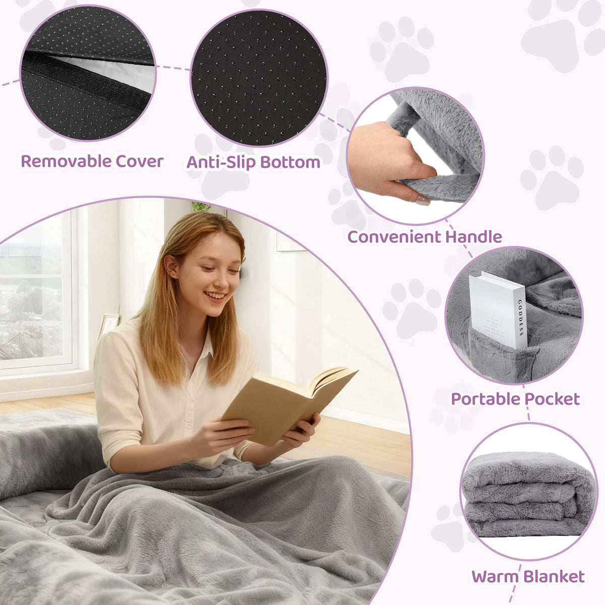 Human Size Orthopedic Dog Bed Removable Cover