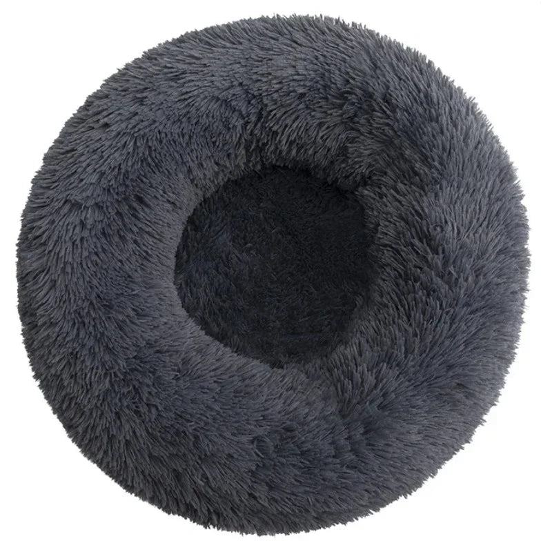 Round Plush Pet Bed — Soft Winter Sleeping Bed for Dogs & Cats, 6 Sizes
