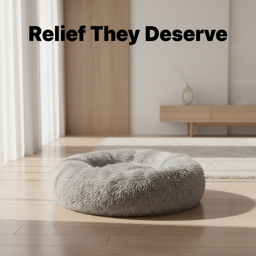 Round Plush Warm Basket Pet Bed