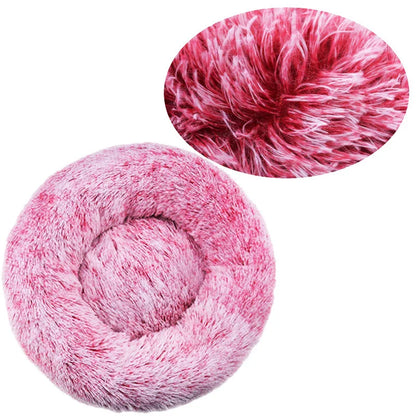 Round Plush Pet Bed — Soft Winter Sleeping Bed for Dogs & Cats, 6 Sizes